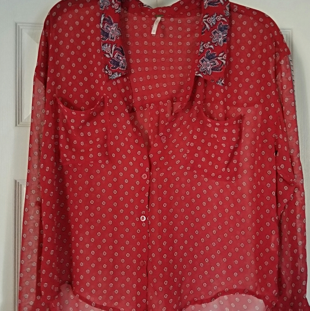 Free People sheer Blouse